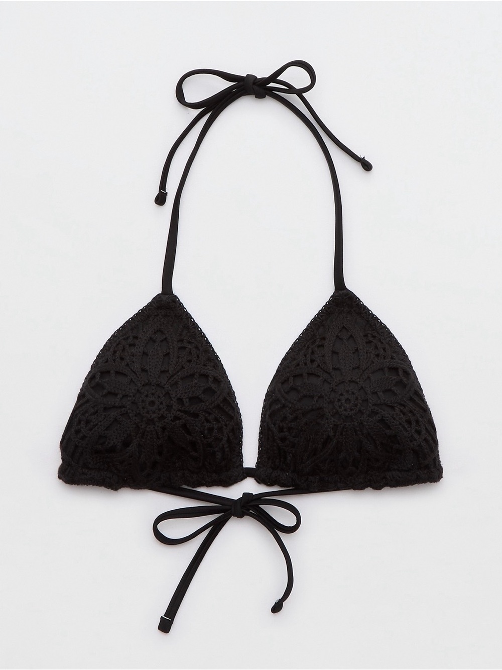 Aerie The Sun-Lover Crochet Bikini Top- Black | XL - NWT